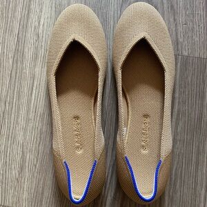 Rothy’s Pointed Flats Beige Knit | Women’s Size 9 | Sustainable & Comfortable